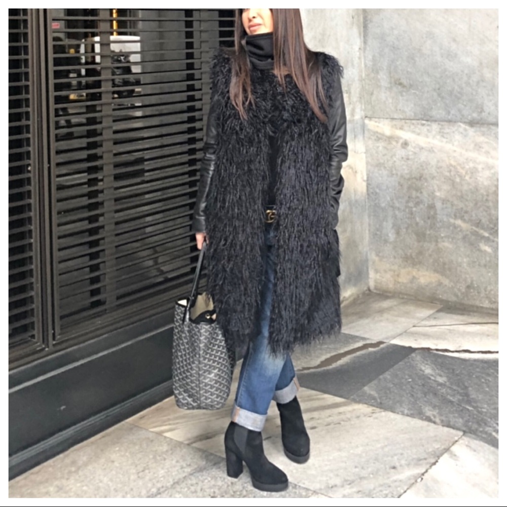 ✨LAST ONE✨ITALY Gorgeous Faux Fur Shaggy Long Vest - Picture 4 of 6